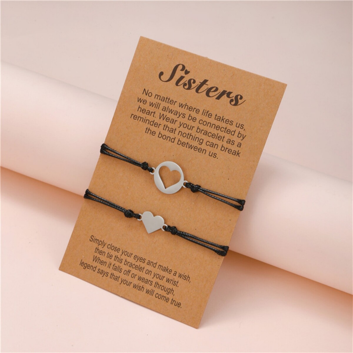 2pcs Matching Heart Butterfly Charm Bracelets Sister BFF Friendship Braided gallery