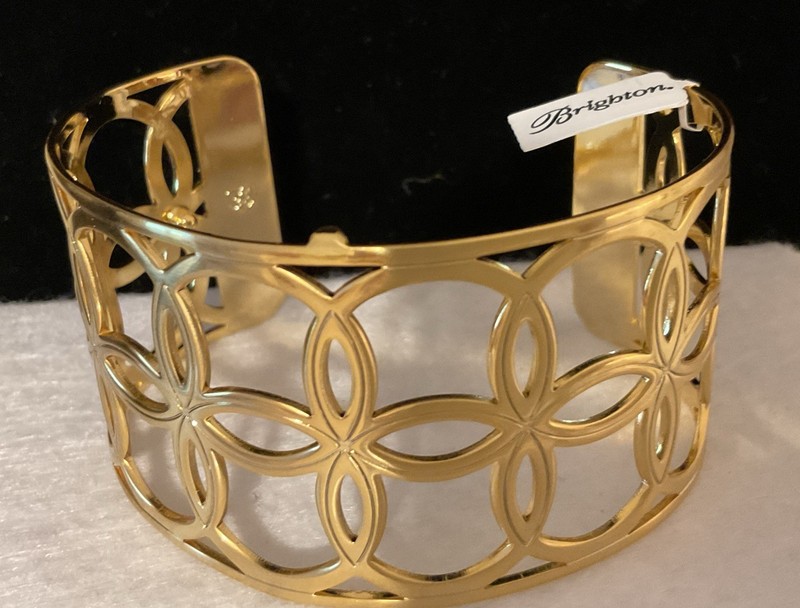 BRIGHTON NWT WIDE CHRISTO NYC GOLD CUFF +NIP REVERSIBLE LEATHER STRAP RP:$78 gallery