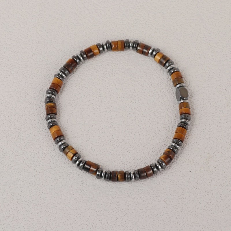 Men's Tiger Eye Hematite Bracelet Healing Energy Jewelry Strength Grounding Gift gallery