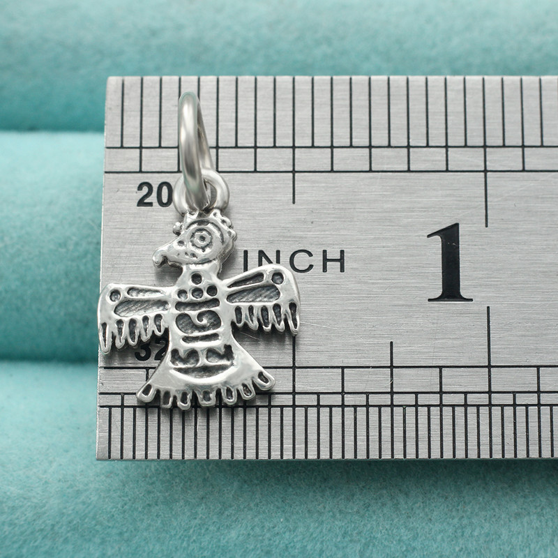 Aztec Maya Eagle Bird Pendant Charm 925 Sterling Silver Ethnic Symbol Mexican gallery