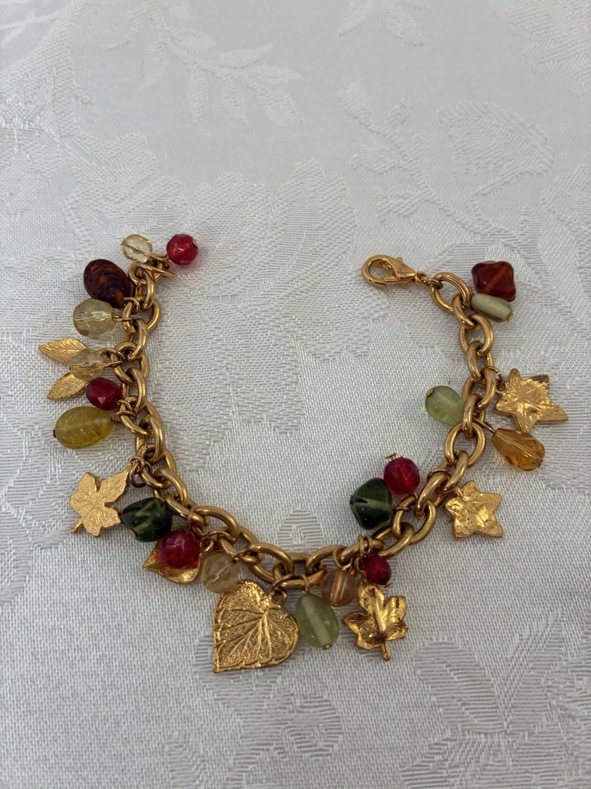 Autumn Leaves & Beads Charm Bracelet New gallery