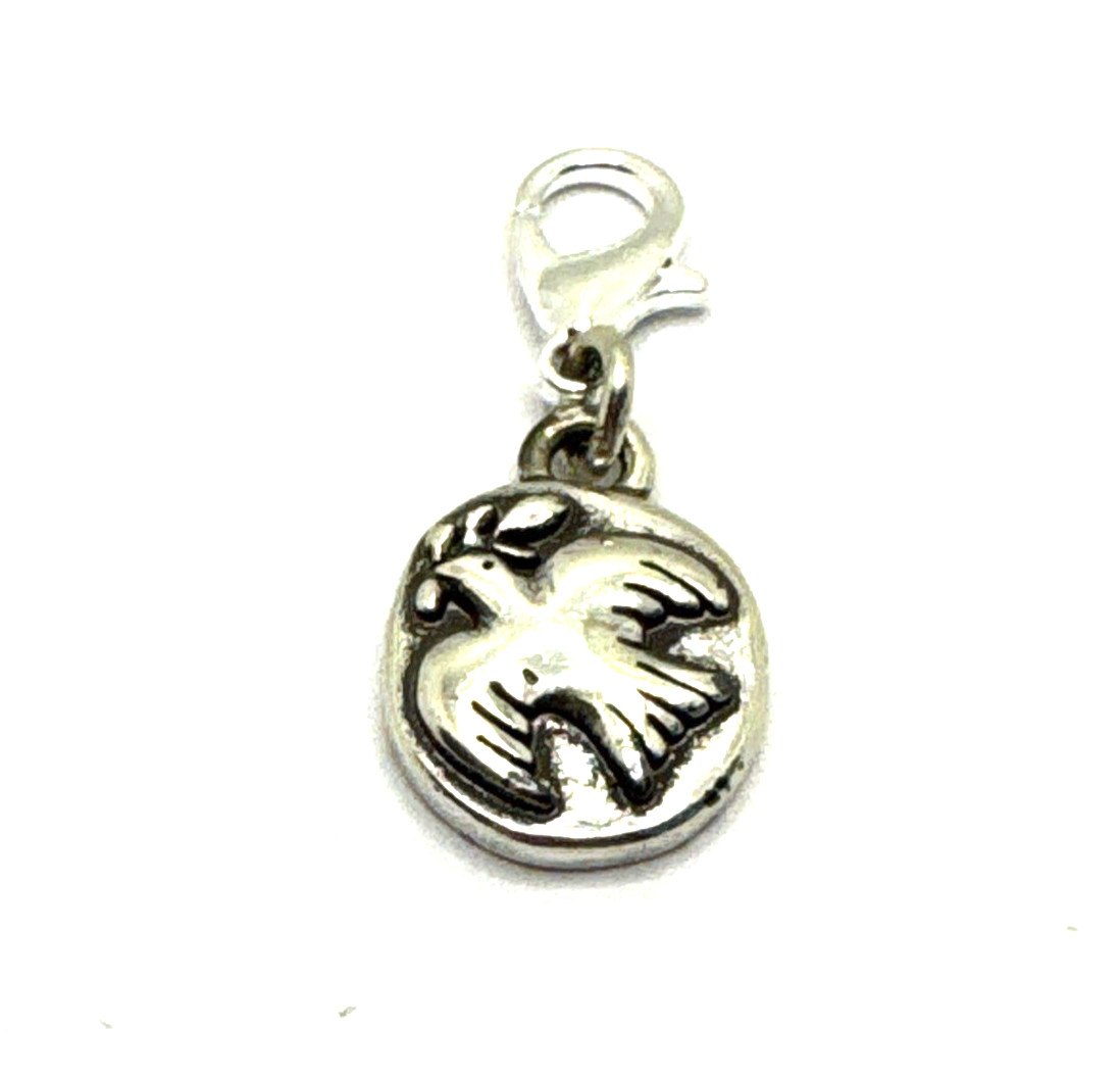 Brighton Peace Sign Dove Olive Branch World Custom Silver Clip Charm gallery