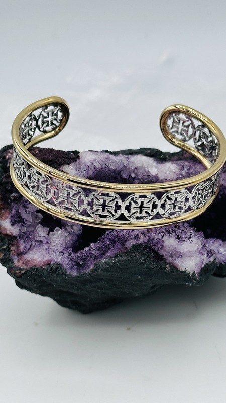 Rustic Cuff Neon Nights Bracelet Stack - Maltese Cross, Turnlock, & Laugh Often gallery