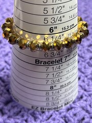 Goldtone Faceted Glass Beaded Stretchy Bracelet Silvertone Spacers