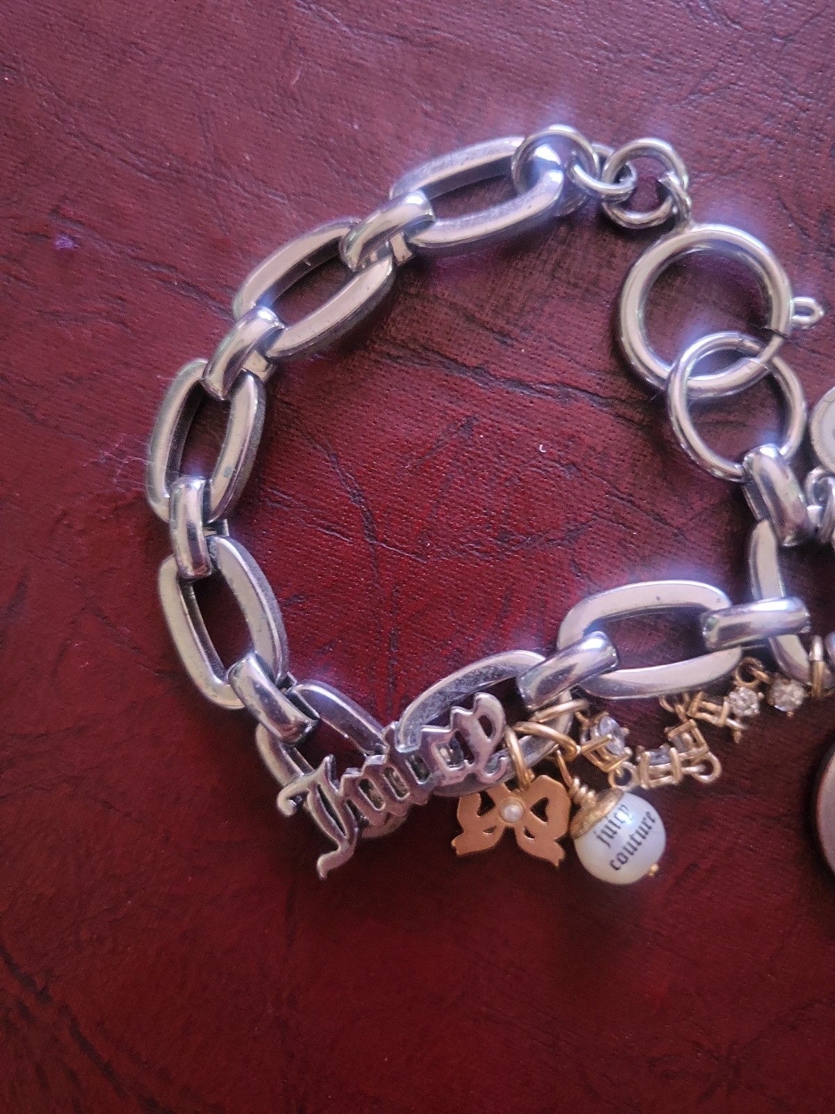 Y2K Juicy Couture Heart Charm Bracelet Silver And Gold Tone Charms gallery