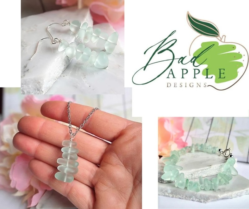 Aqua Blue Sea Glass Beach Strand Silver Bracelet Beach Lover's Gift Beach gallery