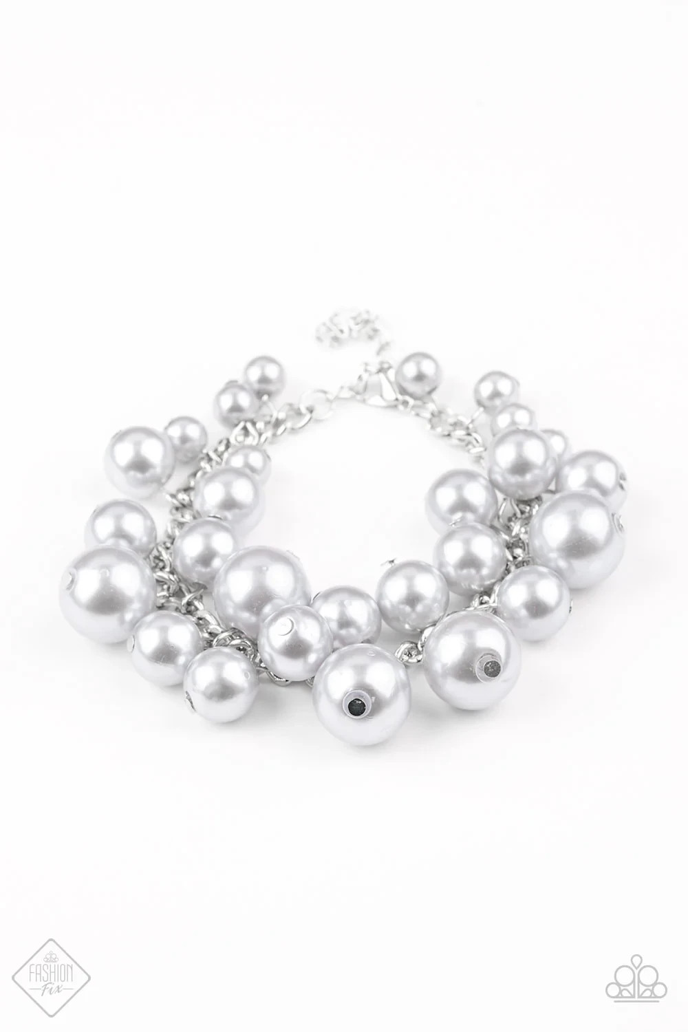 Paparazzi ~ GLAM The Expense! Silver Pearl Bracelet gallery
