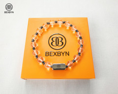 BEXBYN Handmade Natural Clear Amethyst 8mm Bracelet Crystal Gemstone Beads Gift