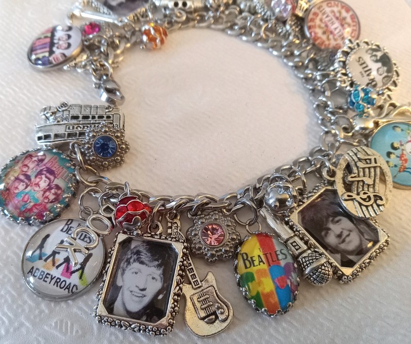The Beatles Inspired Charm Bracelet Hand Crafted Glass Dome gallery