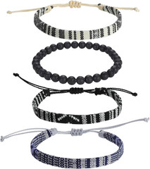 Beach Bracelet Set for Men and Women, Surfer Men Bracelet, Braided Boho Summer B