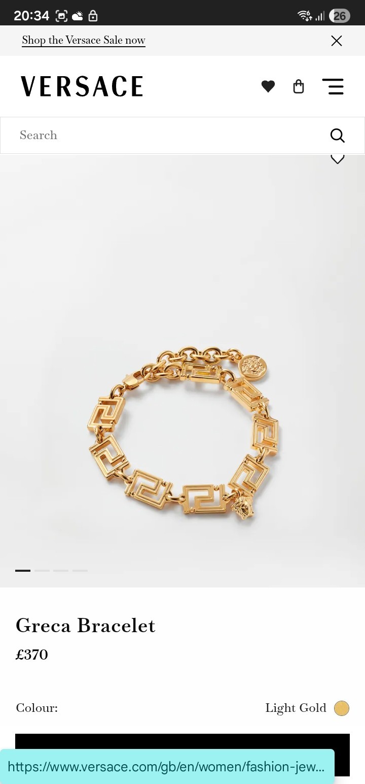 Versace Gold Greca Link Chain Bracelet (Length: 24cm) RRP: £370 gallery