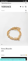 Versace Gold Greca Link Chain Bracelet (Length: 24cm) RRP: £370