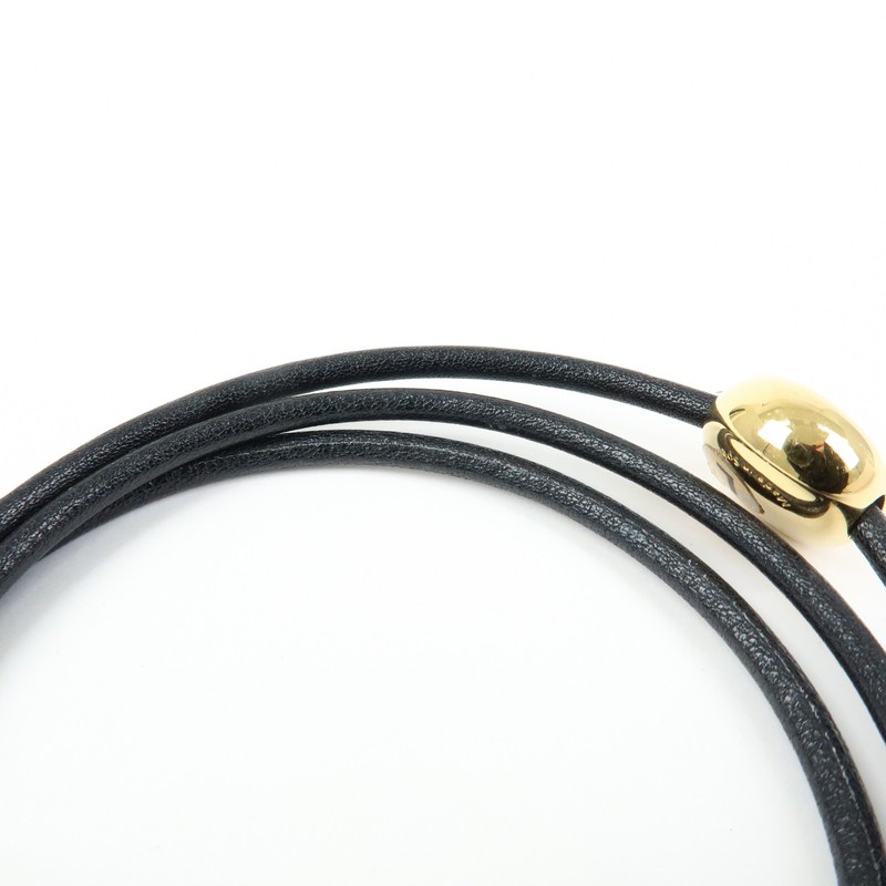LOEWE Anagram Leather Pebble Bracelet Black Authentic Used F/S gallery