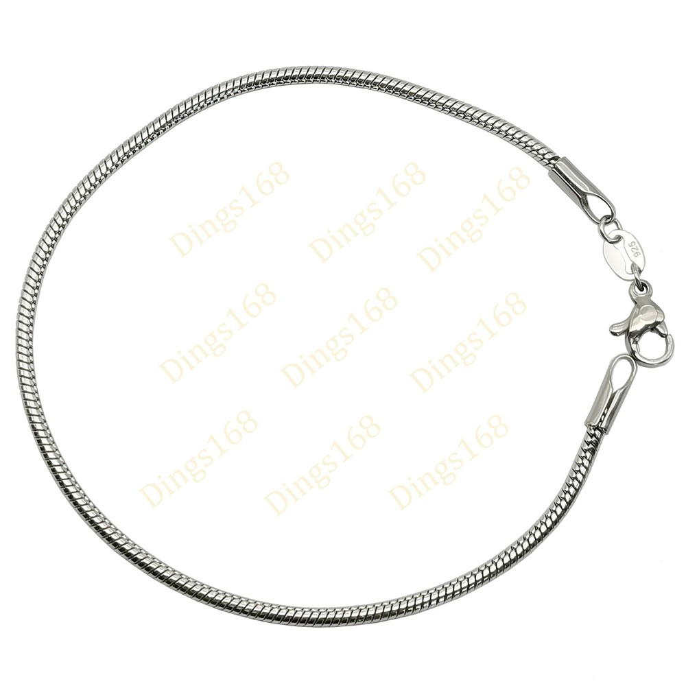 Designer Inspired Real 925 Sterling Silver 5 inch Short 2mm Snake Chain Bracelet
