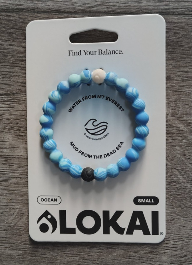 LOKAI FIND YOUR BALANCE "OCEAN" WATER FROM MT. EVEREST BRACELET SIZE SMALL gallery