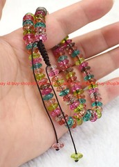 2pc Natural 5x8mm Multicolor Tourmaline Rondelle Gemstone Beads Bracelet 7.5″