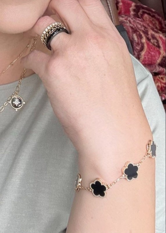 Park Lane Ivy Bracelet Black and Gold Enamel Designer Inspired Retail $82 NWT gallery