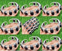 Black Onyx Gemstone Bangles 100pcs Wholesale Lots 925 Silver Plated Jewelry