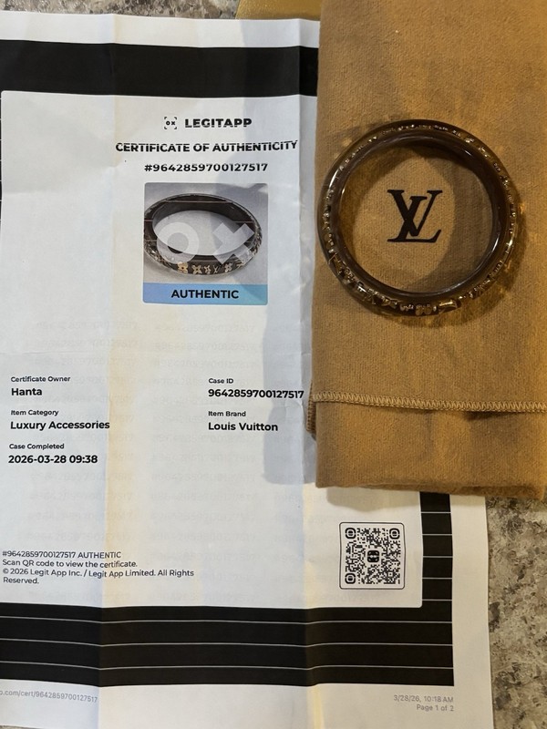 LOUIS VUITTON Bangle Inclusion Brown round Luxury / Monogram Fashion Bra W/ COA gallery