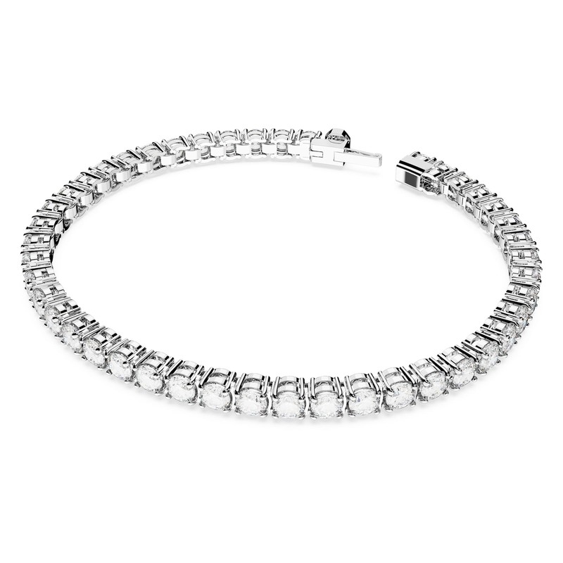 Swarovski Matrix Tennis Bracelet Round Cut White Rhodium Plated Medium 5648937 gallery
