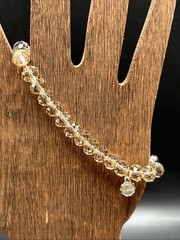 Lizas Faceted Glass Stretch Bracelet Neutral Amber Size 7