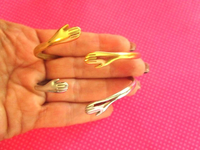 Hugging hands cuff bracelet gallery