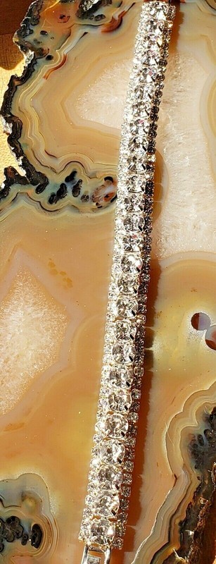 12 Carats AAA White Diamonique Austria Crystals 18K White Gold Filled Bracelet gallery