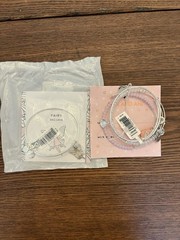 Lot of 2 Alex and Ani Silver Tone Bangle Bracelets with Charms Fairy And Sweet