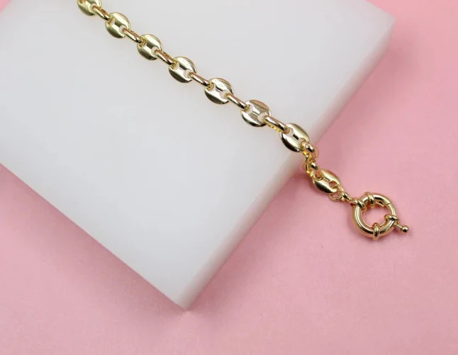 7mm Thin Anchor Mariner Clip Link Bracelet With Spring Clasp (I446) gallery