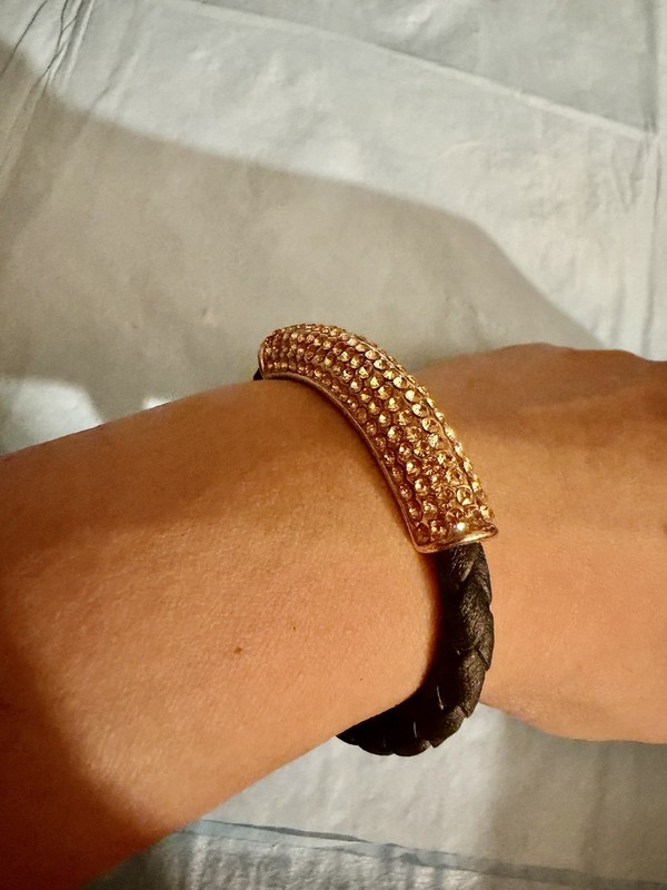 Nordstrom Rose Gold Leather magnetic Lock Bracelet gallery