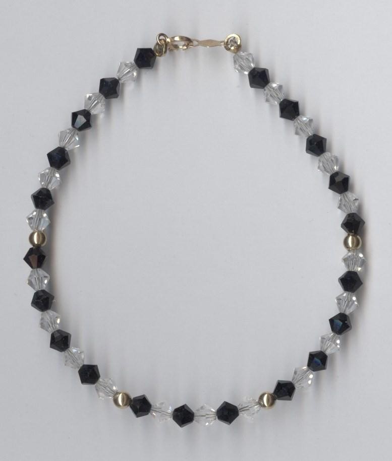 14K 3.29 Gram 7" Solid Yellow Gold Rondelle Black Crystal CZ Strand Bracelet SW gallery