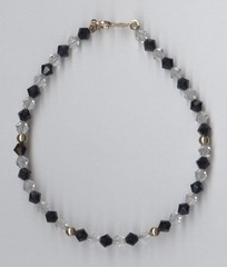 14K 3.29 Gram 7″ Solid Yellow Gold Rondelle Black Crystal CZ Strand Bracelet SW