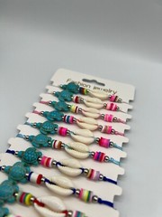Surf Conch Shell Braided Sea Turtle Bracelets Adjustable Pack of 12