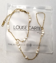 Louise Carter Pearl 18K Gold Plated Hand Chain 6.75″+2″