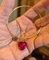 Alex & Ani red Valentine’s Heart Charm bracelet Rare