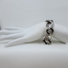 Chunky Two-Tone Link Sterling Silver Bracelet