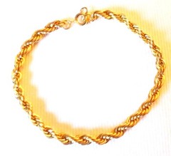 Vintage Twist Rope Bracelet ornate slim gold-tone 7.5 cm in length 1980’s vgc