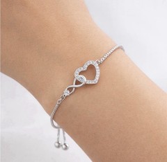 Heart Infinity BraceletCrystal CZChain:BoxMetal:BrassLead/Nickel Free Metal