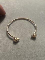 Double Skull Head Fashion Punk Rock Goth Bangle Cuff Bracelet Gold jb1