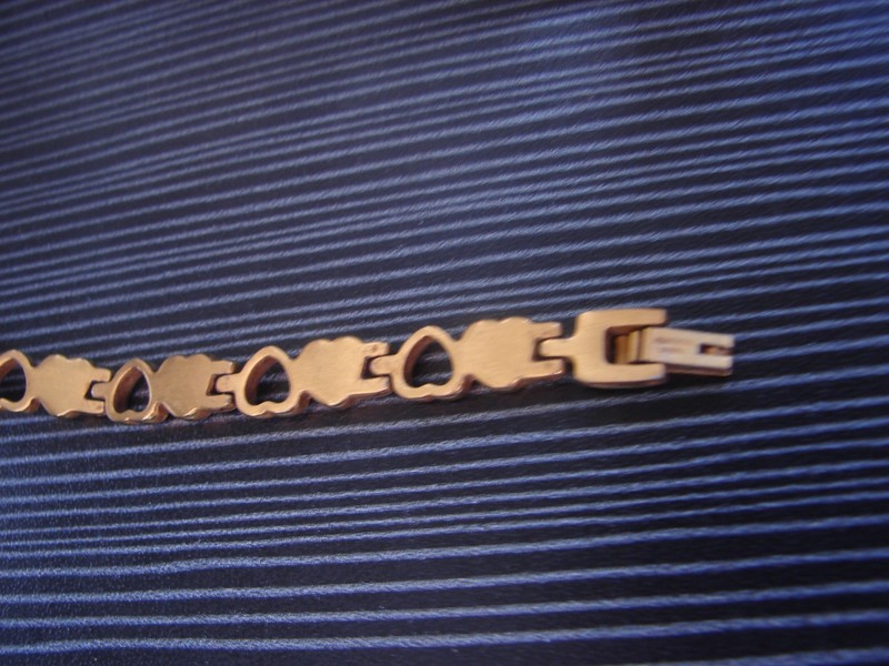 Double Heart Medical Alert Bracelet Diabetes Pacemaker-Gold / Stainless 7 1/2" gallery