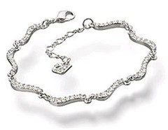 Swarovski swan crystal Tennis Bracelet sparkle pave links metal 8 inch/20 cm