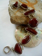 Whitney Kelly Sterling Silver 925 Red Jasper 8″ Bracelet 39A