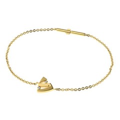 Bracelet Gold Plated By Ernstes Design Spiegelankerkette Stainless Zirconia A684