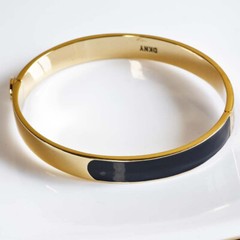 New DKNY Gold Tone Enamel Oval Bangle Gift Fashion Women Party Holiday Jewelry