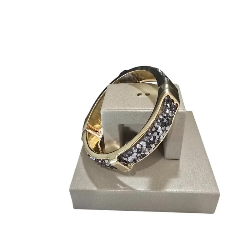 And Lovely Women's Gold Plated Grey Bangle Bracelets NWT gallery