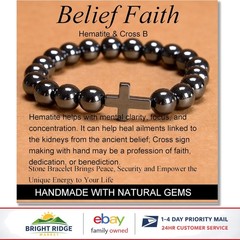 Gift-Ready Hematite Elastic Bracelet with Greeting Card for Special Occasions