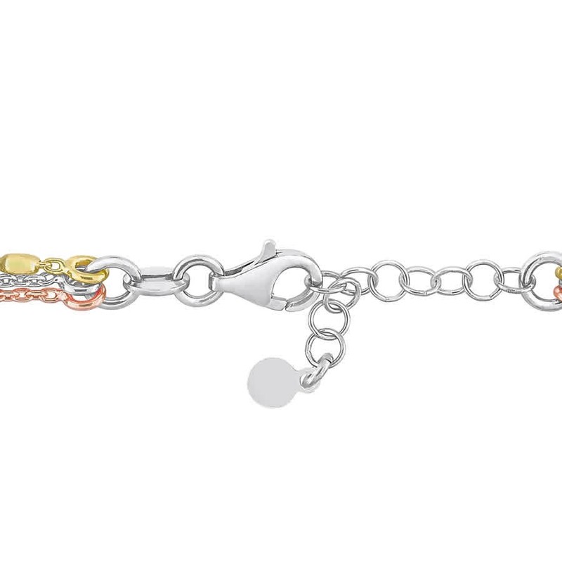 AMOUR Multi-Strand Bracelet In 3-Tone Plated Sterling Silver, 7.5 In gallery