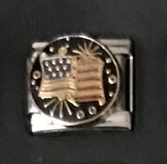 American Flag Firework ITALIAN CHARM Link 9MM K2022BG4
