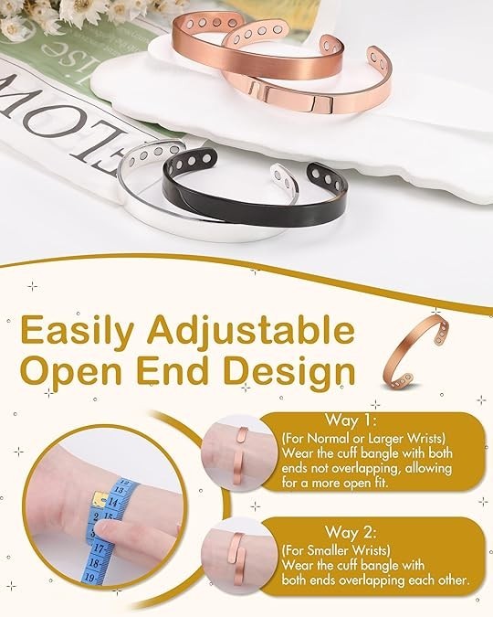 Pulsera magnética de cobre para hombres y mujeres, 99,99 % de cobre puro gallery