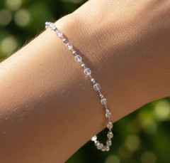 Elegant 925 Silver Plated Beaded Bracelet for Women Minimalist CZ Designer